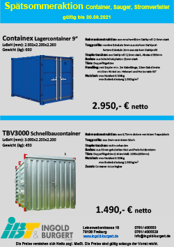 Spätsommeraktion Container - IBT Ingold & Burgert GmbH